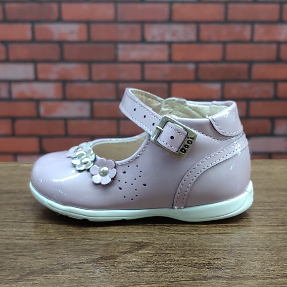 Dogi Girls Patent Leather Lavender Shoe with Buck - Picture 3 of 7